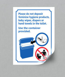 Feminine Products Disposal Sticker