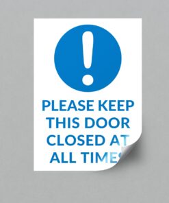 Keep Door Closed Sticker